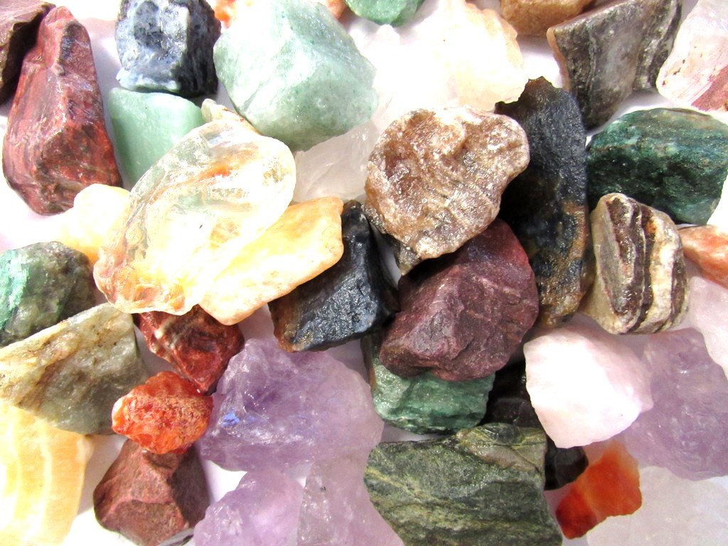 Zentron Crystal Collection: 2 Pounds Brazilian 10 Stone Gemstone Mix for Rock Tumbling, Polishing