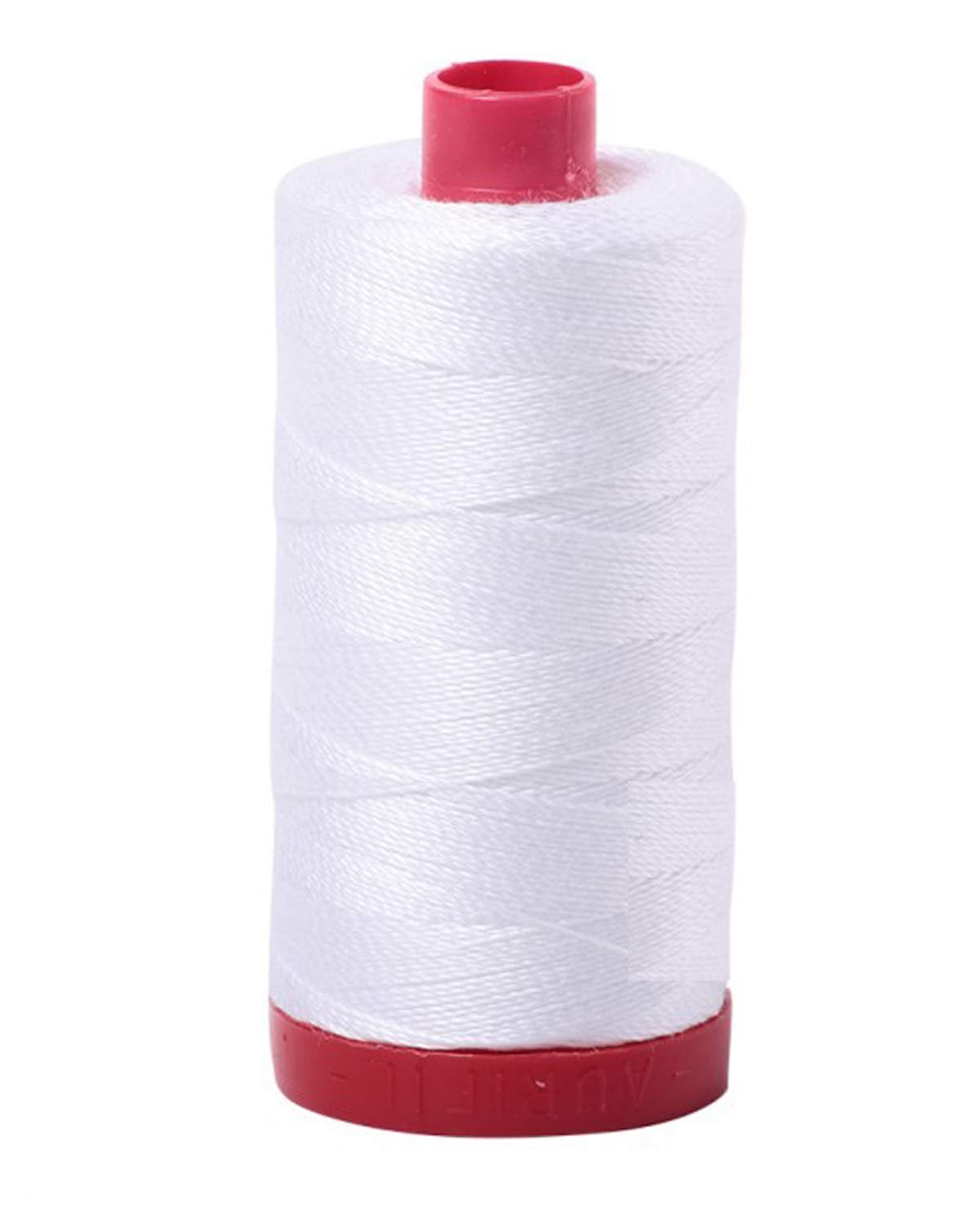 Aurifil Mako Cotton 12 Weight 2 Ply Large Spool 386 Yards 325 Meters White