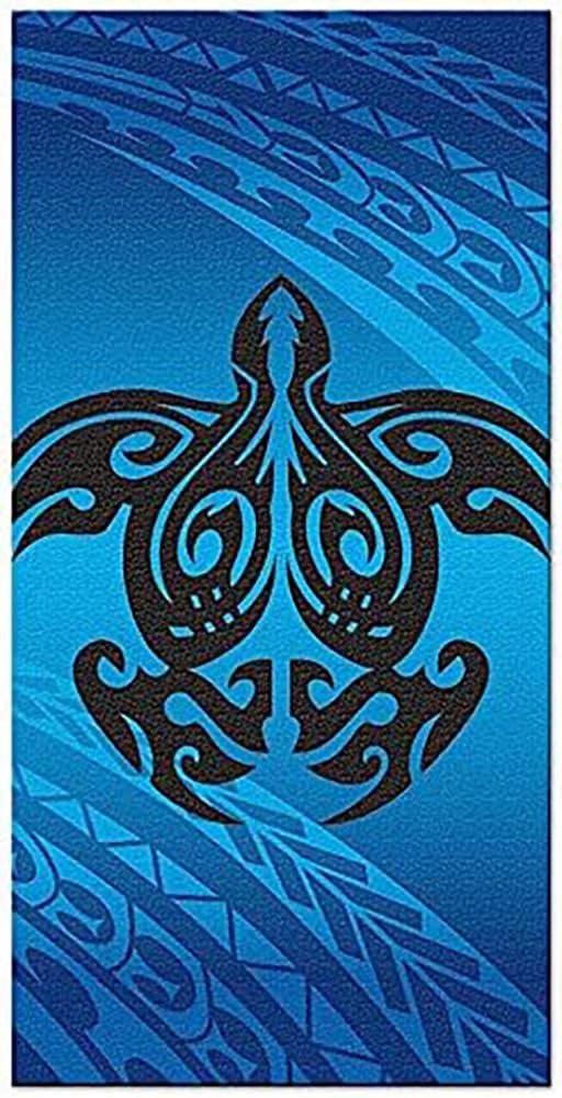 Welcome to the Islands Hawaii Beach Towel Tribal Honu Turtle Blue