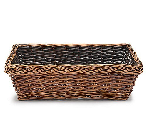 Burton & Burton Rectangular Willow Basket Shelf Tote