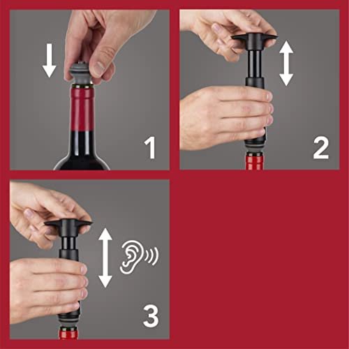 Vacu Vin Wine Saver Pump with Vacuum Wine Stopper - Keep Your Wine Fresh for up to 10 Days - Reusable - Made in the Netherlands…