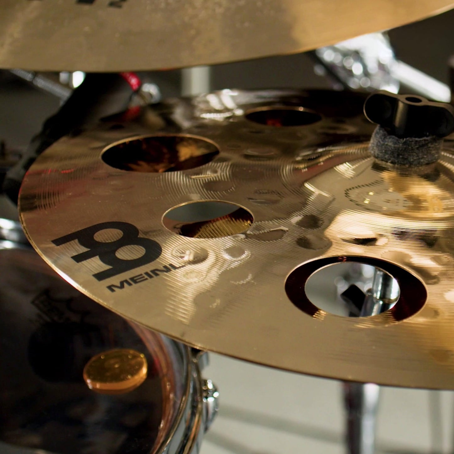 Meinl 16" Trash Stack Cymbal Pair with Holes - Classics Custom Brilliant - Made In Germany, 2-YEAR WARRANTY (CC16-STK)