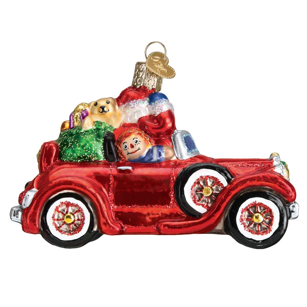 Old World Christmas Santa in Antique CAR Ornament, Multi