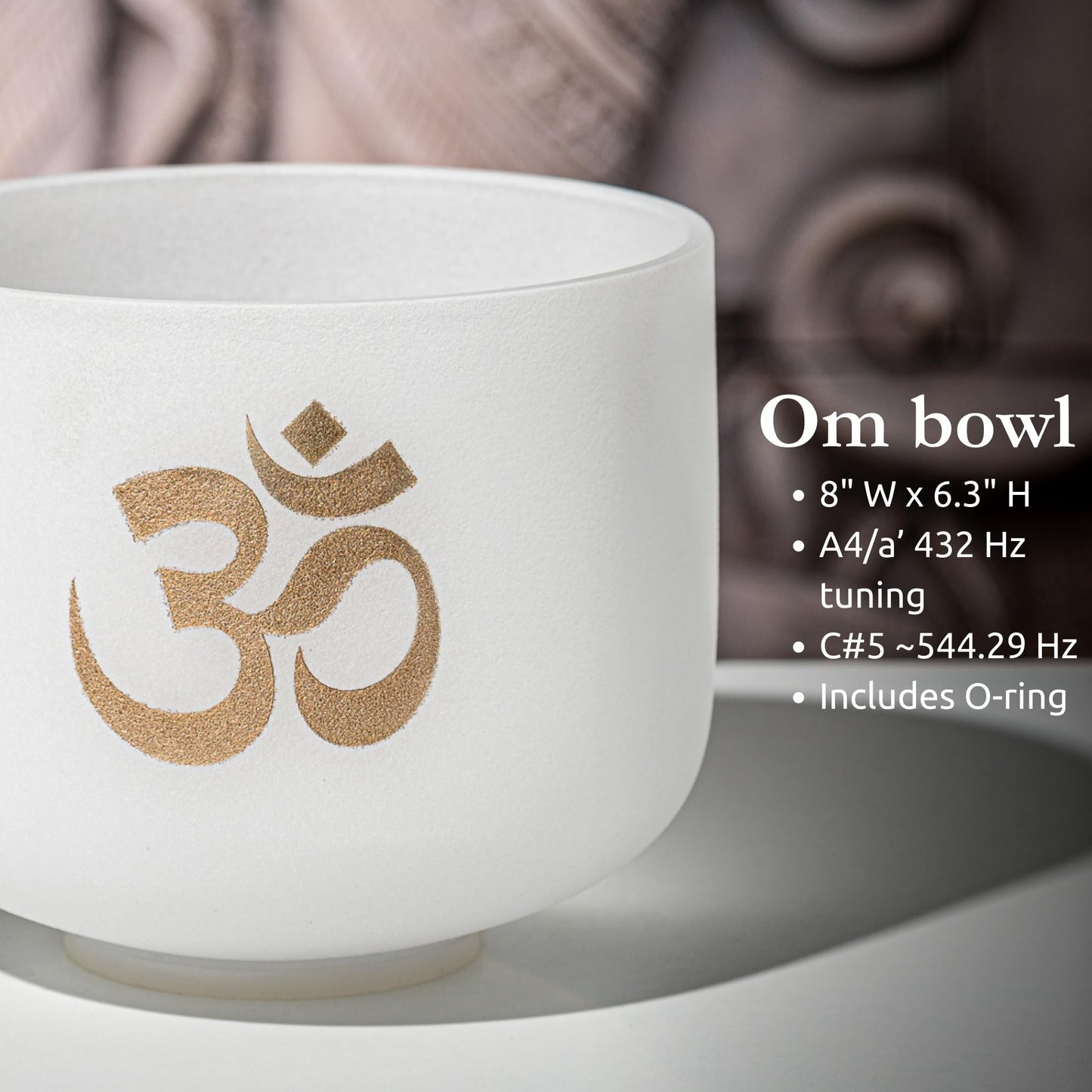 White Frosted Crystal Singing Bowl