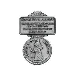St Christopher Medal Pendant Visor Clip Visor Clips