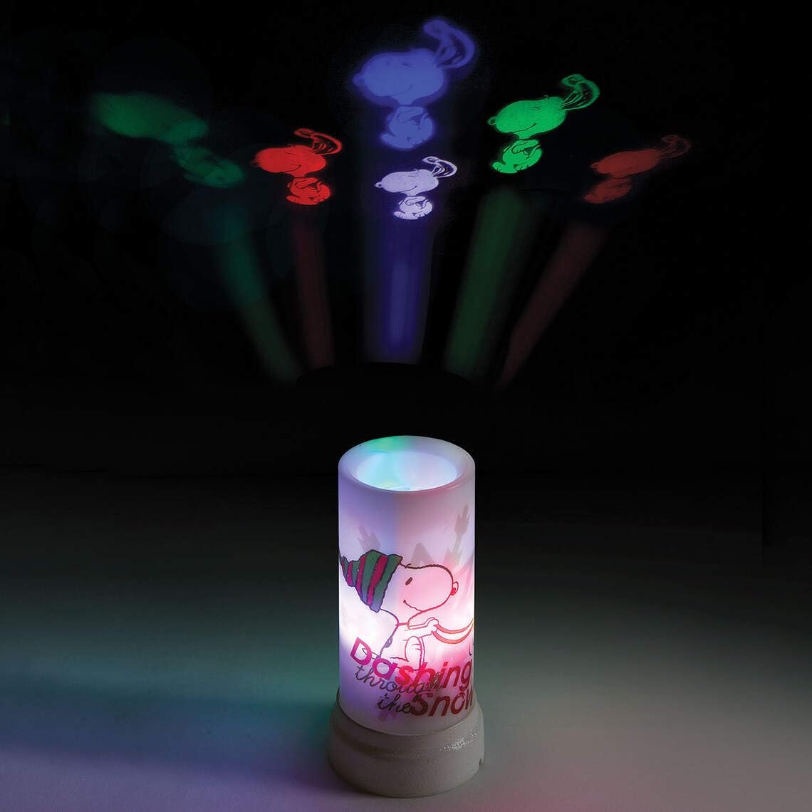 Roman 6.5 Inches Led Snoopy Candle on Base Projected Images with Cord