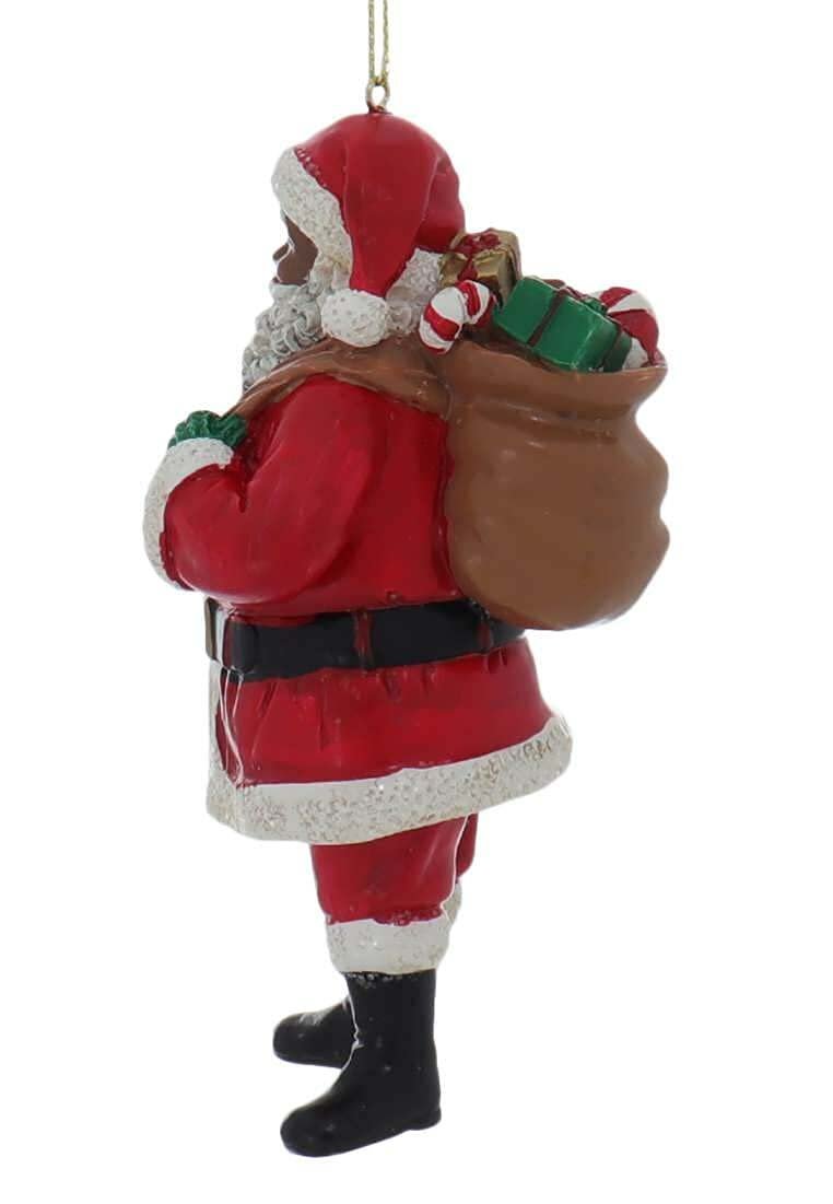 K.A. Kurt Adler, African American (Black) Santa Ornament (Santa with Tree)