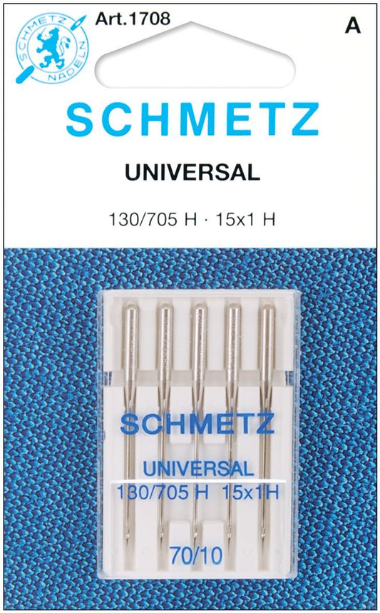 25 Schmetz Universal Sewing Machine Needles 130/705H 15x1H Size 70/1026