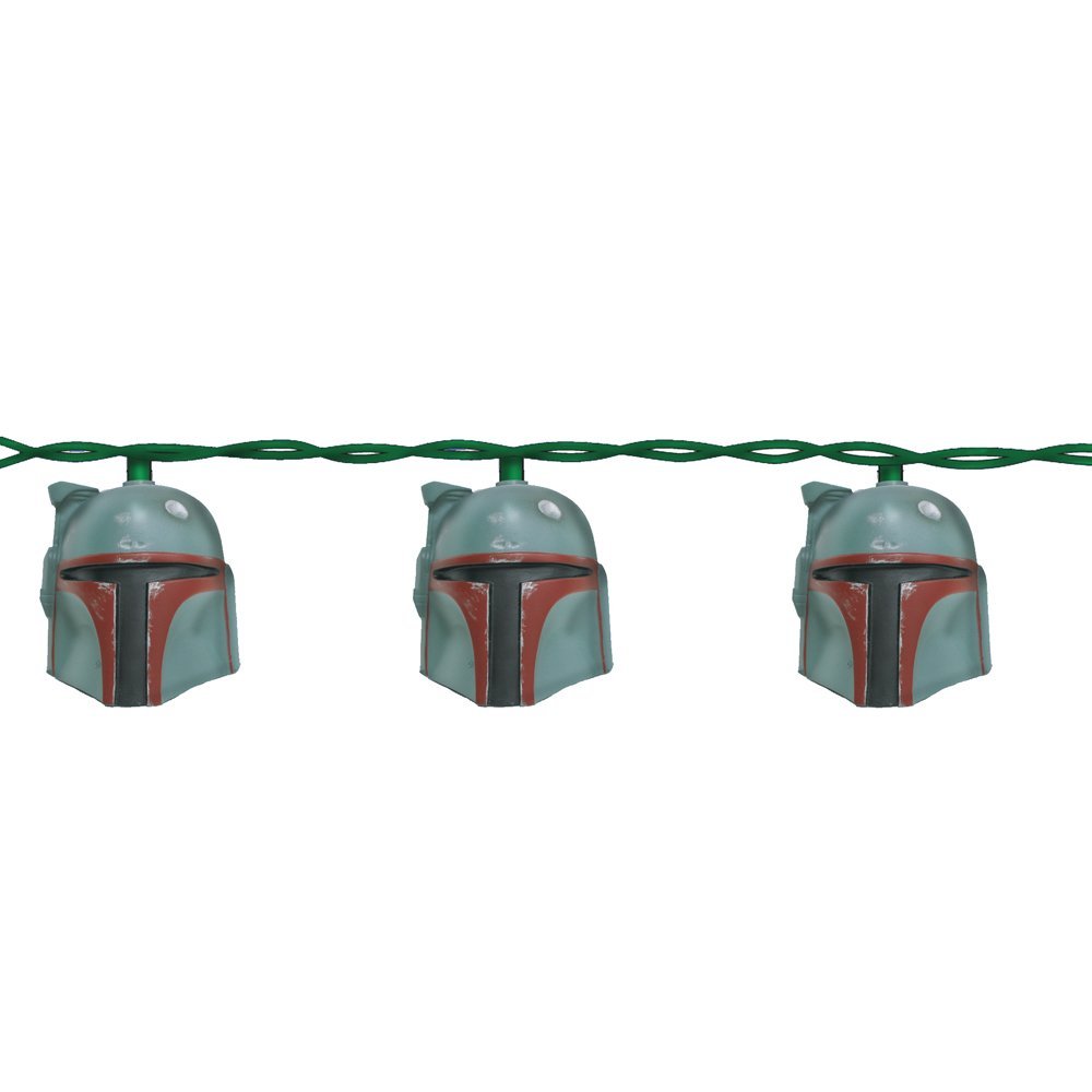 STAR WARS Kurt Adler 10-Light Boba Fett Helmet Light Set