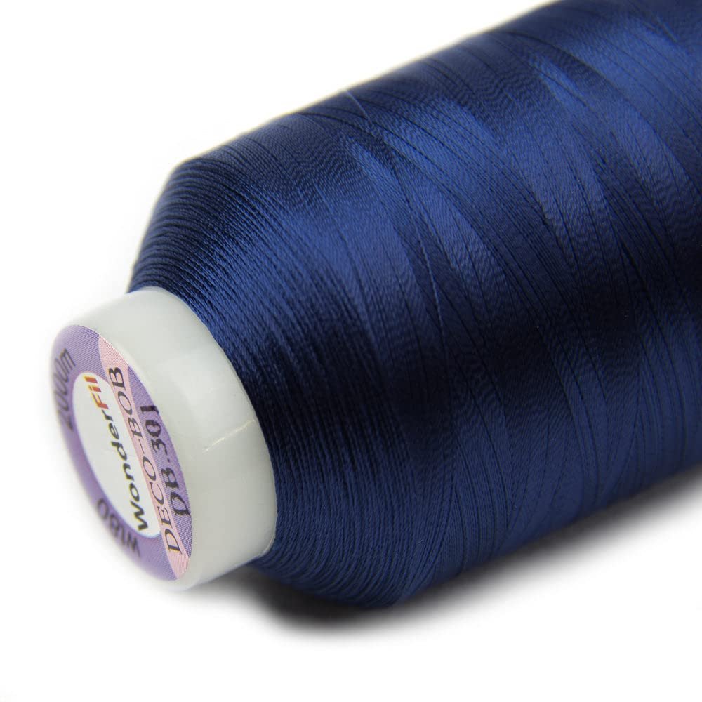 WonderFil Specialty Threads DecoBob Navy, 2-ply Cottonized Polyester, 80wt