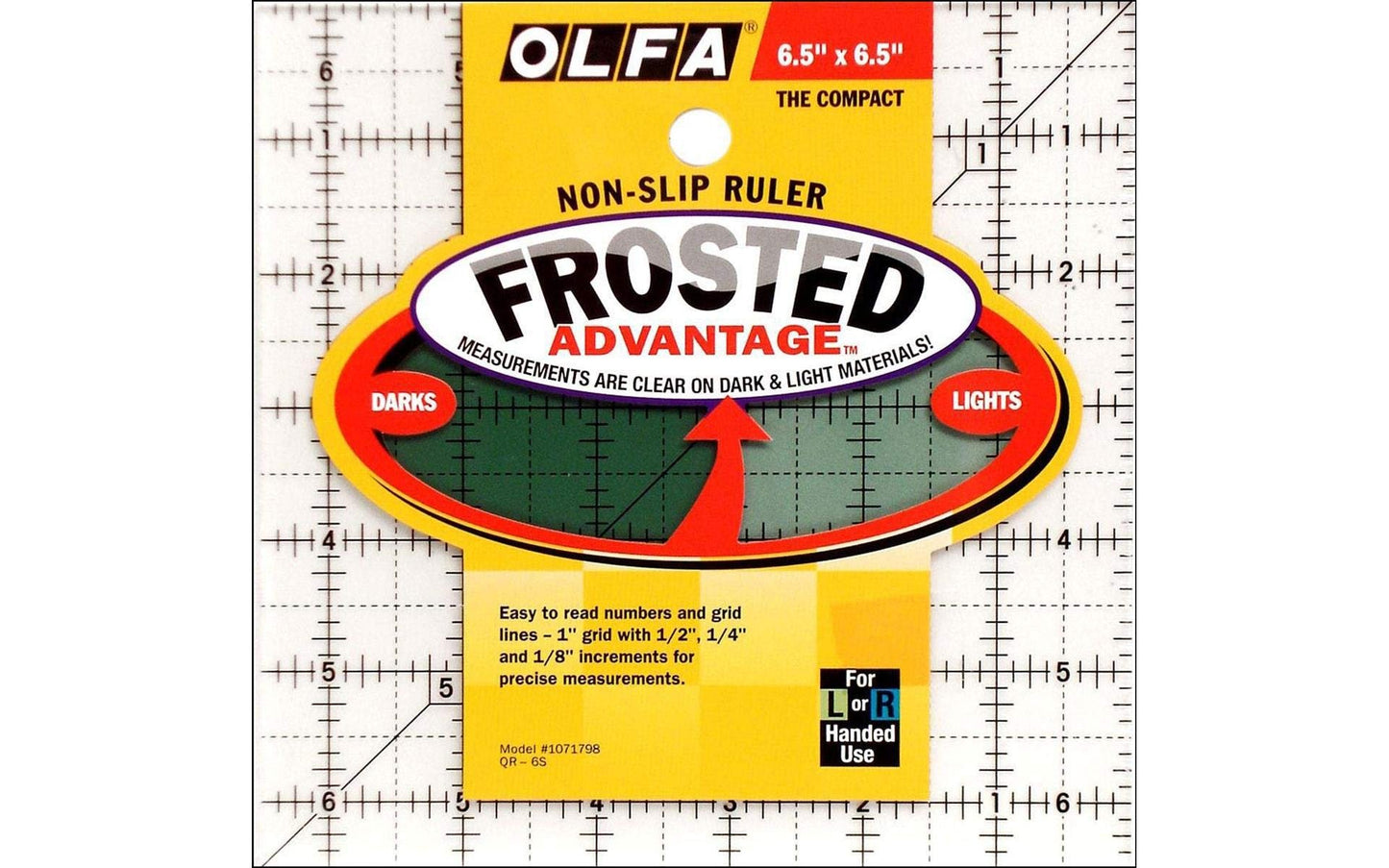 Olfa Frosted Advantage Non-Slip Ruler The Compact-6-1/2x6-1/2
