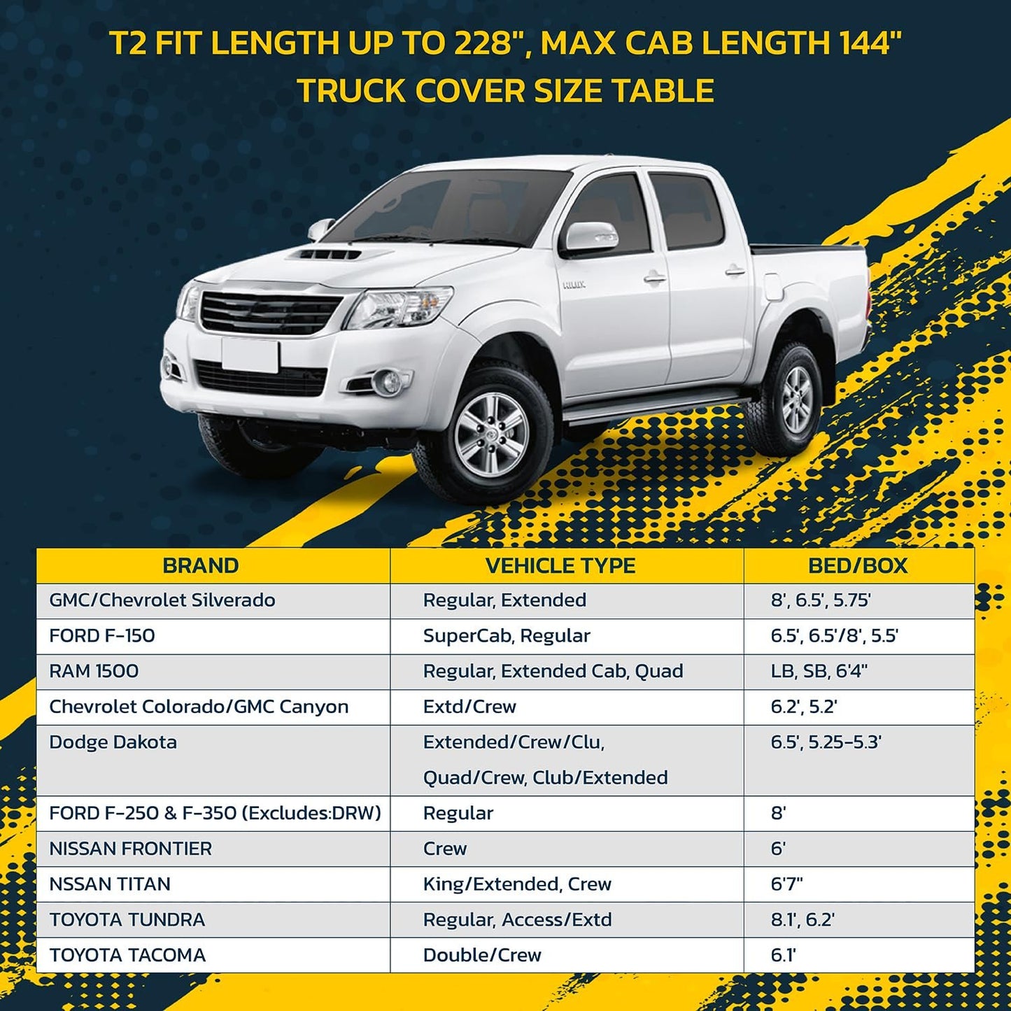 Seal Skin Covers 6 Layers Truck Cover Waterproof All Weather Windproof, UV, Hail Protection Outdoor Heavy Duty Full Automobile Cover with Zipper & Reflective Universal Fit for SUV (191 to 200 inch)