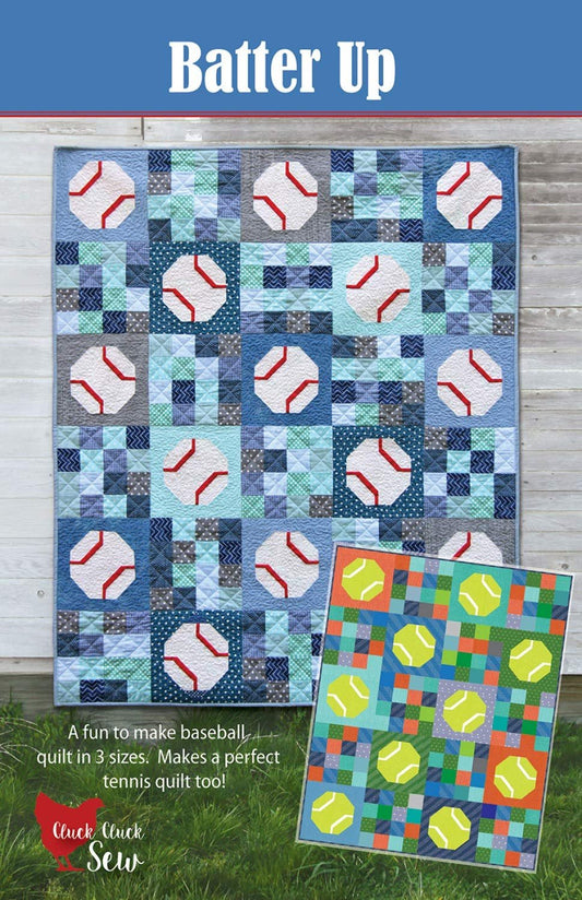 cluck cluck sew Batter Up Baseball Quilt Pattern Three Sizes #183