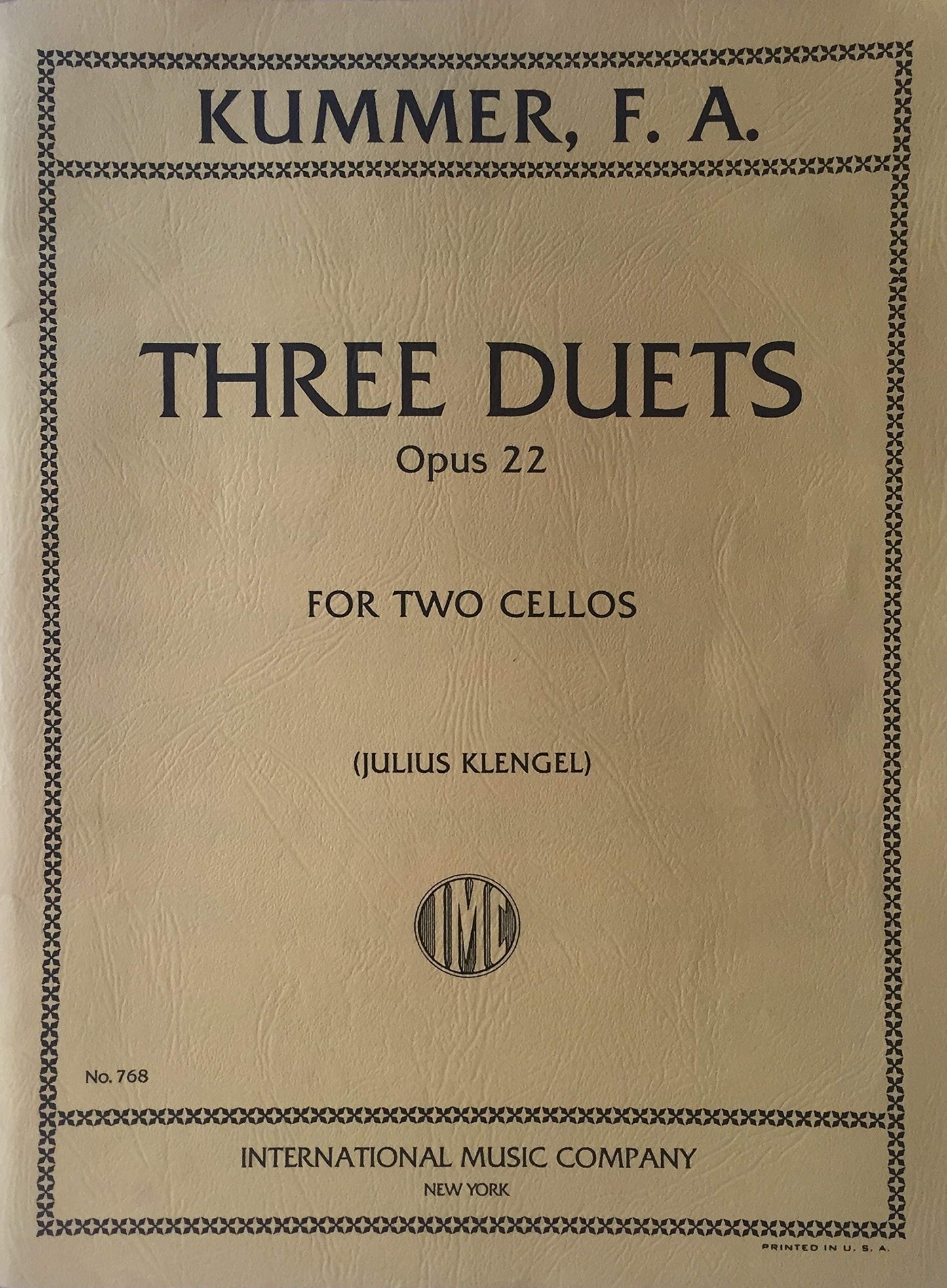 Three Duets for Two Cellos, Op. 22