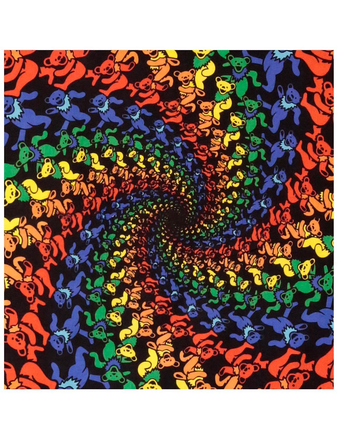 Sunshine Joy Grateful Dead 3D Dancing Bears Spiral Tapestry Tablecloth Wall Art Beach Sheet Huge 60x90 Inches - Amazing 3D Effects