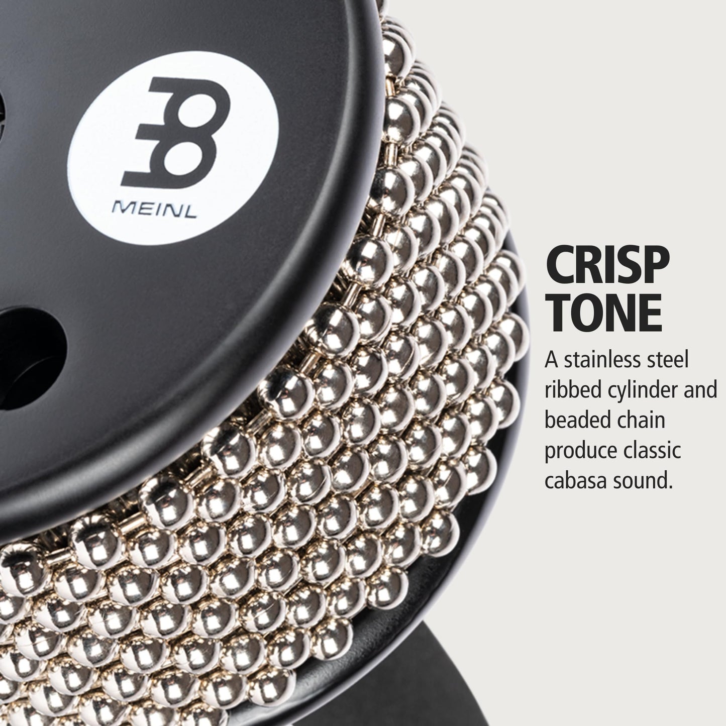 Meinl Percussion Turbo Cabasa Instrument with Sound Ports for Extra Projection and Stainless Steel Cylinder, Large, 2-Year Warranty, Black, (CA5BK-L)