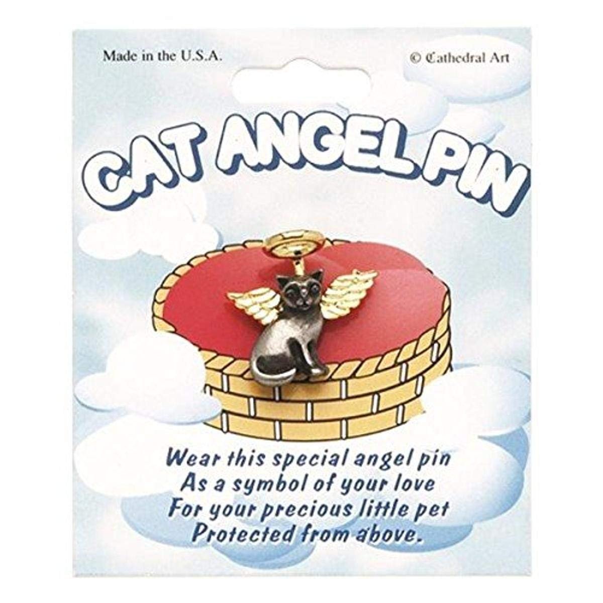 Cathedral Art (Abbey & CA Gift) Cat Angel Pin, Comes on Card