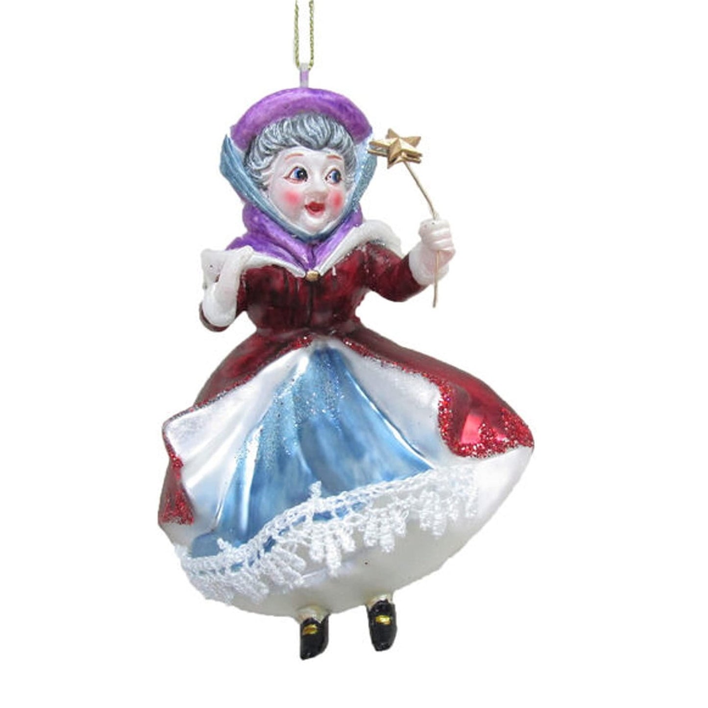 December Diamonds 79-81479 Blown Glass Fairy Godmother Ornament 5.5 Inches Tall