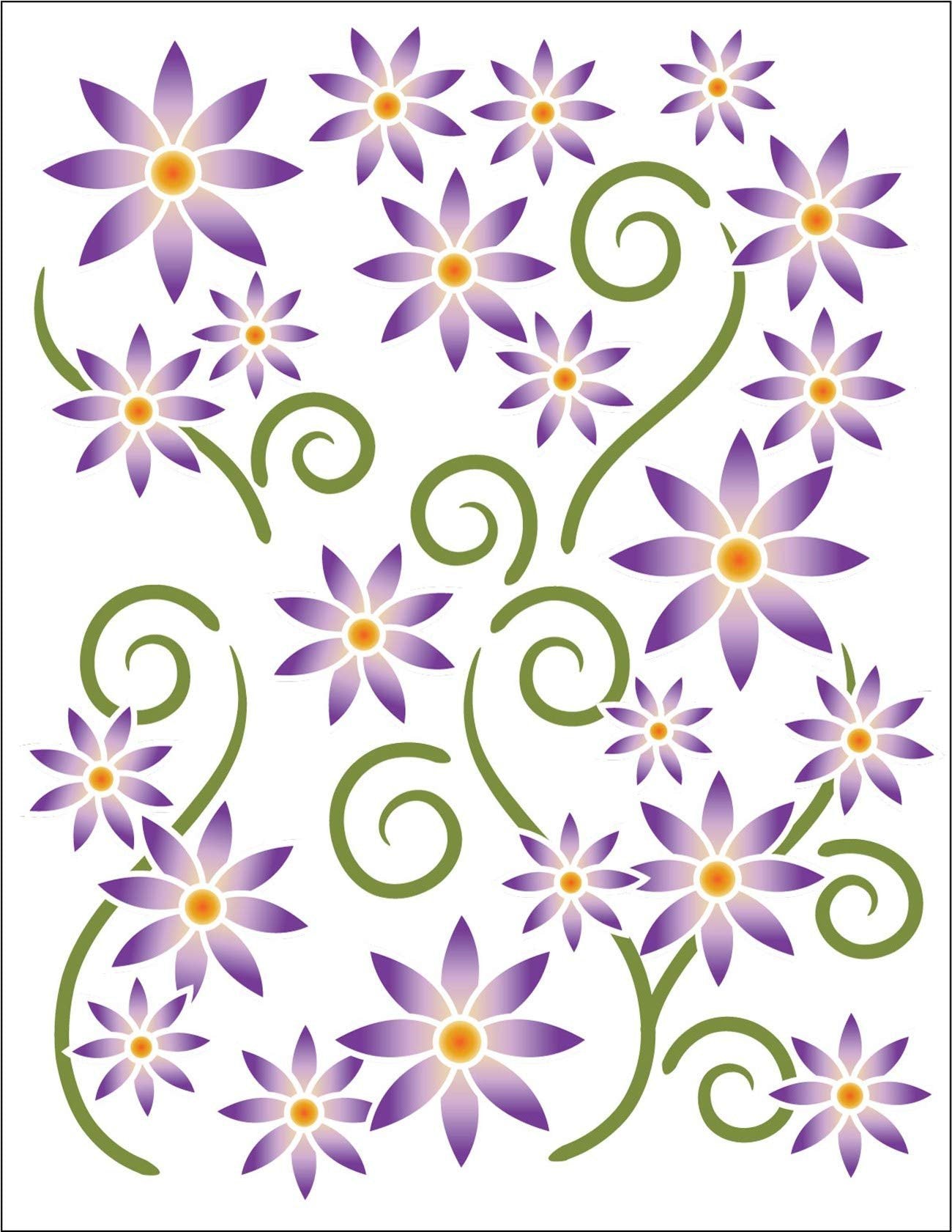 Urban Elementz Tattoo Elementz Decal Asters Violet (Printed On Clear)