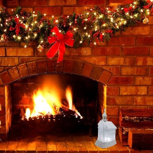 Christmas by Roman Inc., Confetti Lites Collection, 10.25" H LED Swirl Confetti Light Dome Church, Lantern, Snow Globe, Holiday Home Décor, Santa, Cardinal, Nutcracker, Snowman, Reindeer (10x6x7)