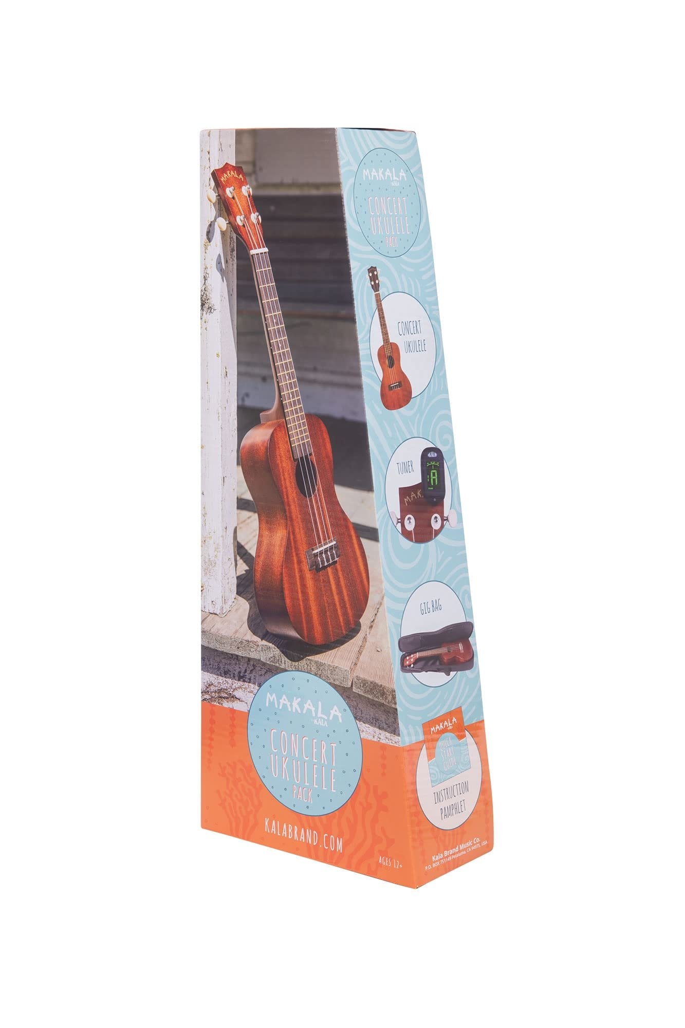 Kala Brand Music Co., 4-String Ukulele, Natural, Concert (MKCPACK2105)