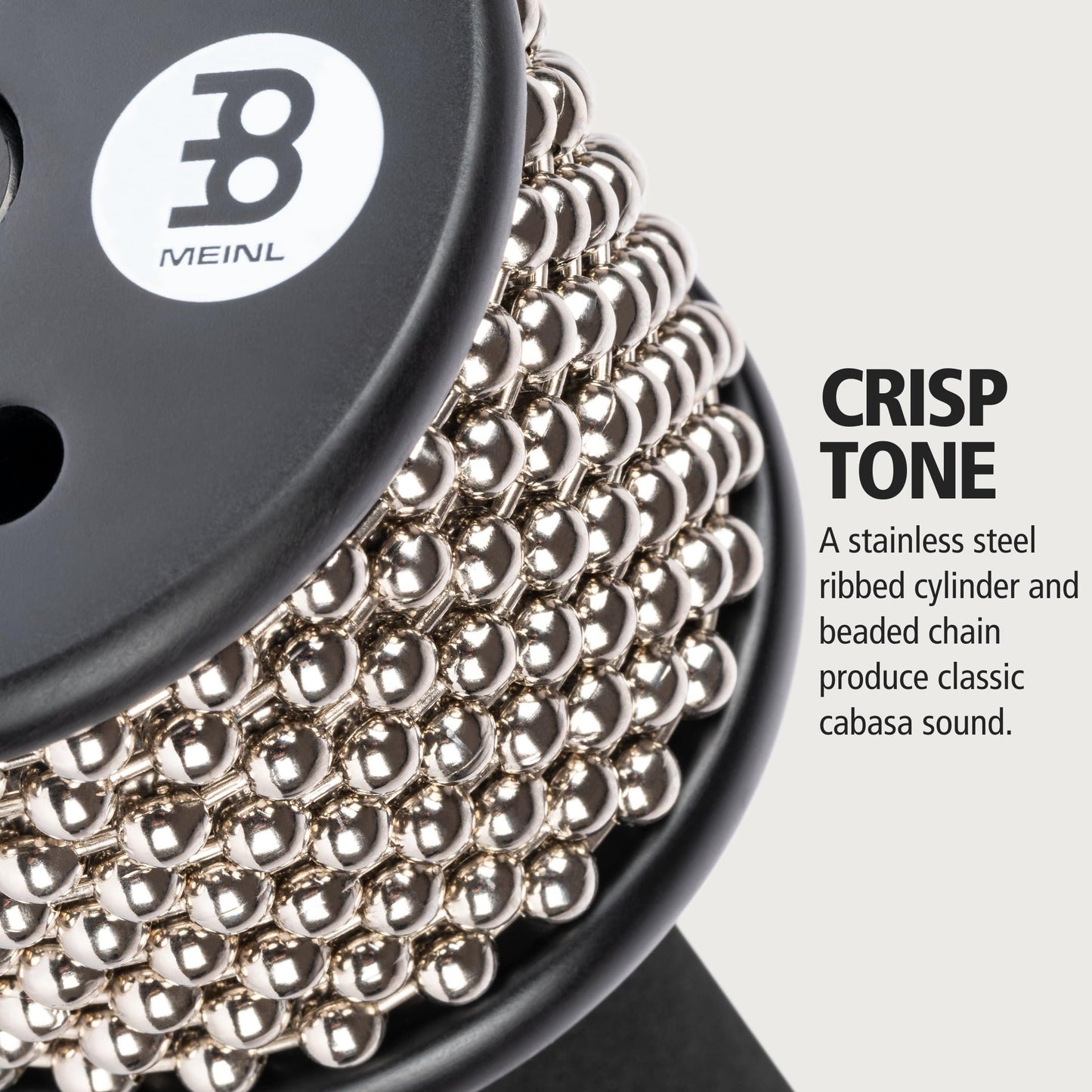 Meinl Percussion Turbo Cabasa Instrument with Sound Ports for Extra Projection and Stainless Steel Cylinder, Large, 2-Year Warranty, Black, (CA5BK-L)