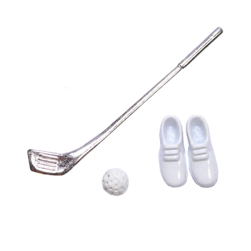 Melody Jane Dollhouse Golf Club Ball & Shoes Miniature 1:12 Scale Game Set Accessory