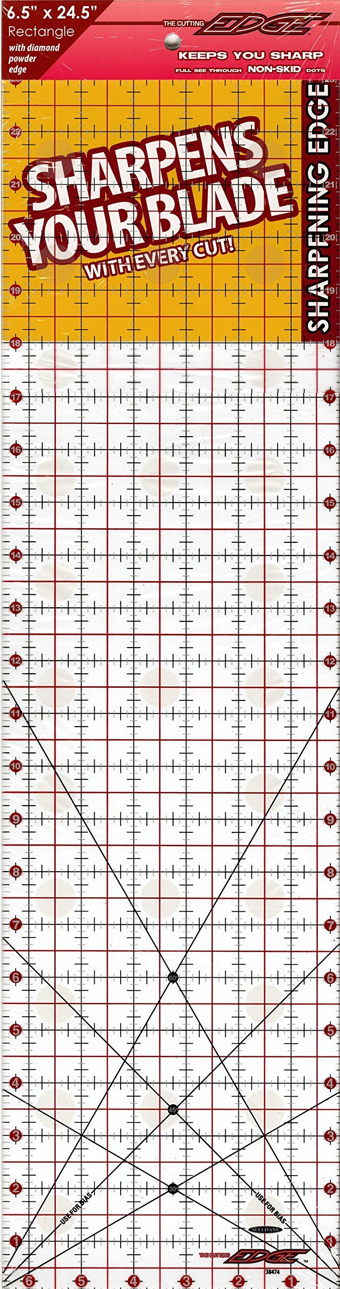 Sullivans The Cutting Edge Ruler, 6-1/2 by 24-1/2-Inch, Clear