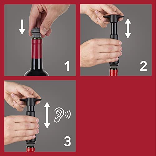 Vacu Vin Wine Saver Vacuum Stoppers - Airtight Seal for Opened Bottles to Preserve the Freshness Up to 10 Days - Easy to Use Perfect for Every Occasion, Set of 10 - Gray