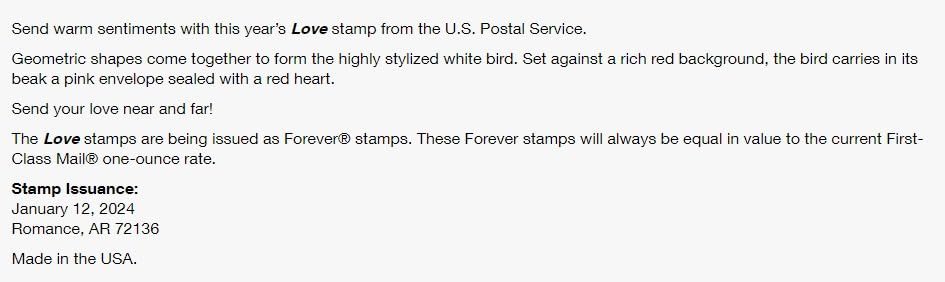USPS Love 2024