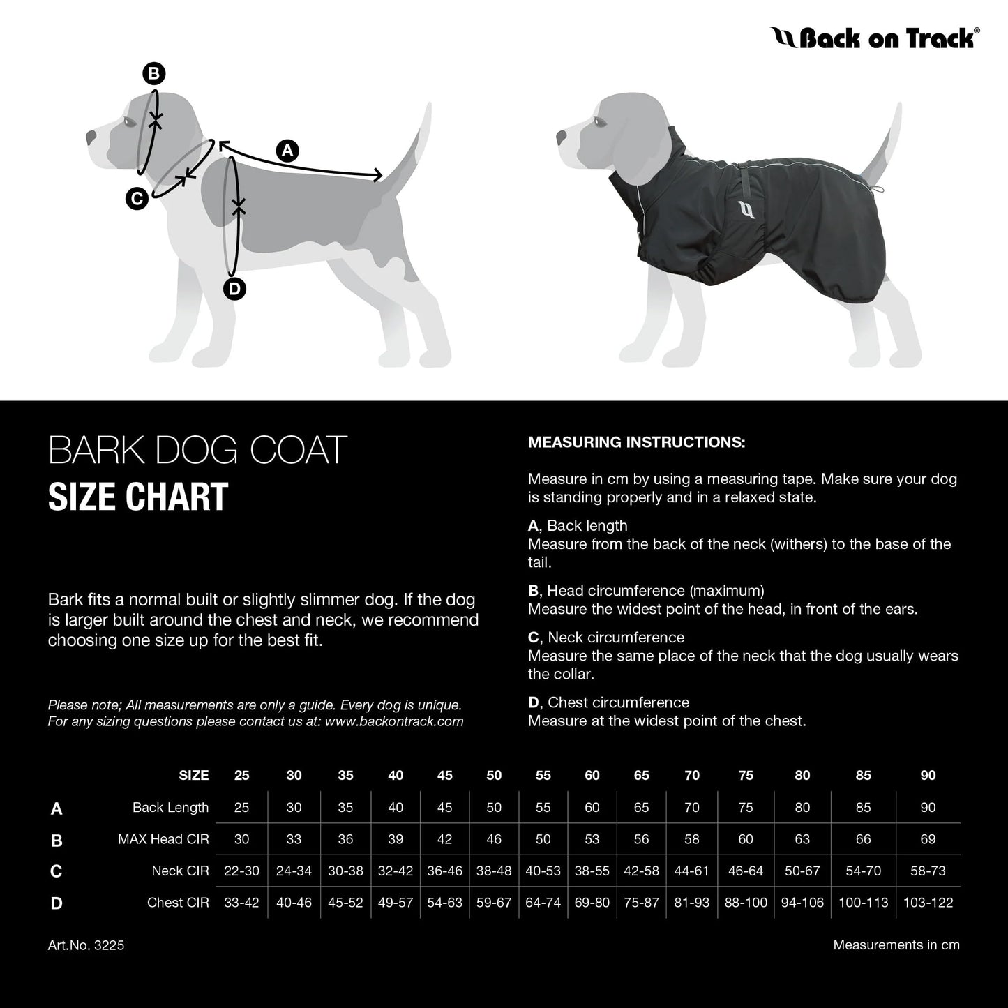 Back on Track Bark Therapeutic High Tail Set Dog Coat with Reflective Details for Safety - Ultimate Comfort & Protection for Active Dogs