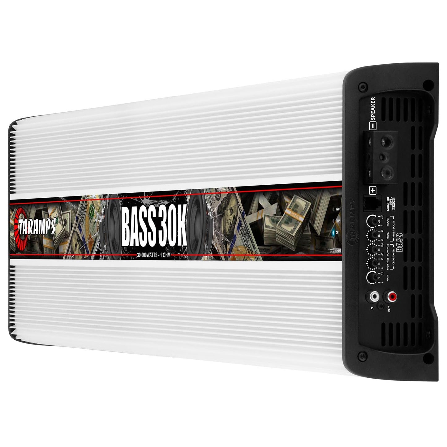 Taramps Bass 30k 1 Ohm 1 Channel 30000 Watts RMS Class D Monoblock Digital Car Audio Amplifier with Crossover, Low/High Pass, Bass Boost, Gain Control, Bass30k, Great Performance for Subwoofers