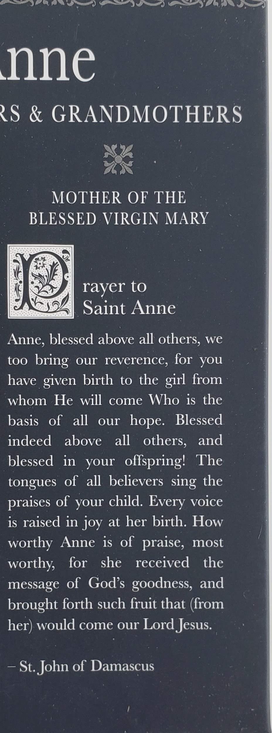 Roman, Inc. St. Anne Figure and Prayer Card Sacrament Catholic