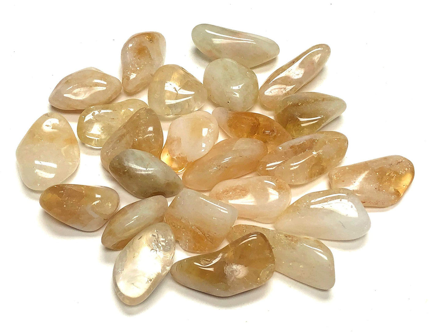 Zentron Crystal Collection: Tumbled Natural Citrine Stones Large 1" Gemstones (1/2 Pound)
