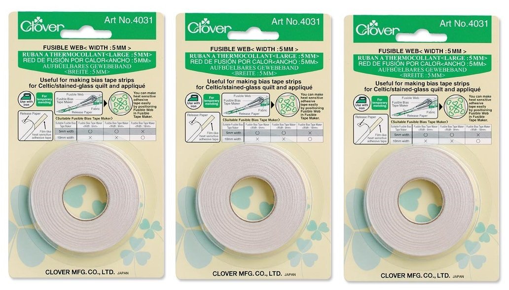 Clover Needlecrafts Bulk Buy Fusible Bias Tape Maker Fusible Web 40 Feet 4031C (3-Pack)