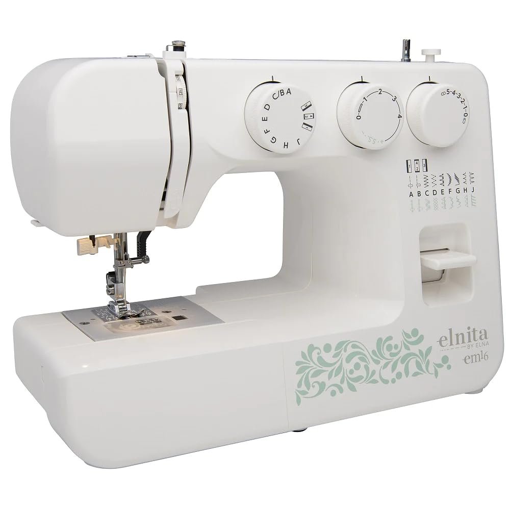 Elnita EM16 Mechanical Sewing Machine with 16 Stitches and Free Arm Convertible