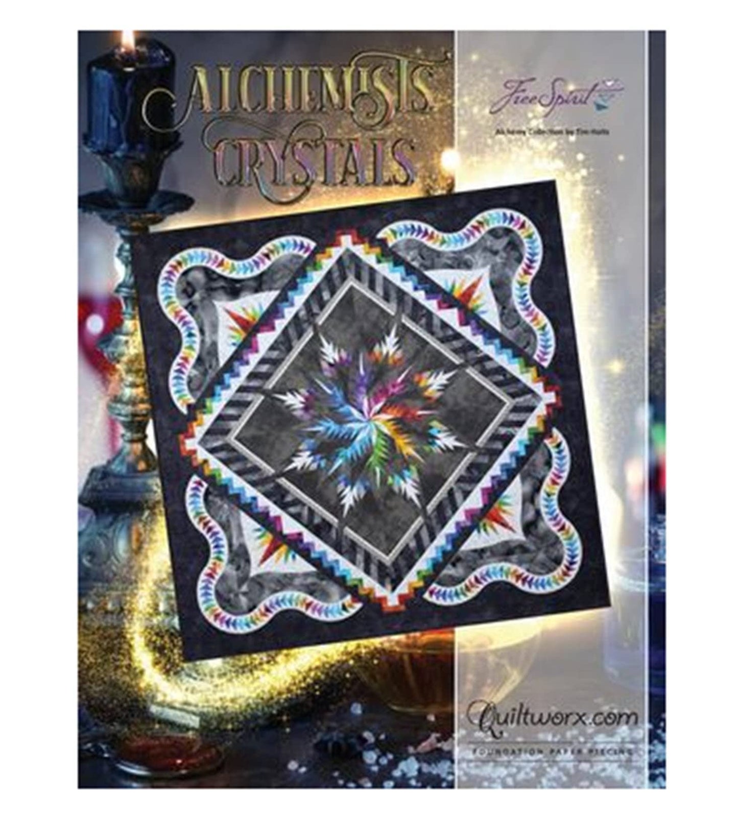 Quiltworx Alchemist Crystals Pattern black