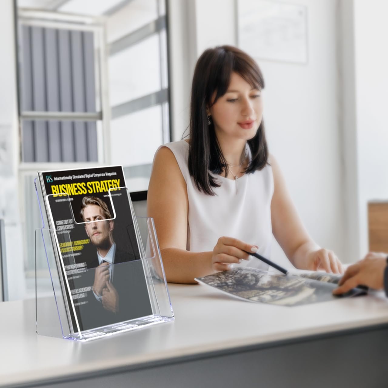 12 Pack Clear Acrylic 8" x 10" Shield for Magazine Brochure Display Holders Holds Flyers in Place Stop The Flop by Marketing Holders