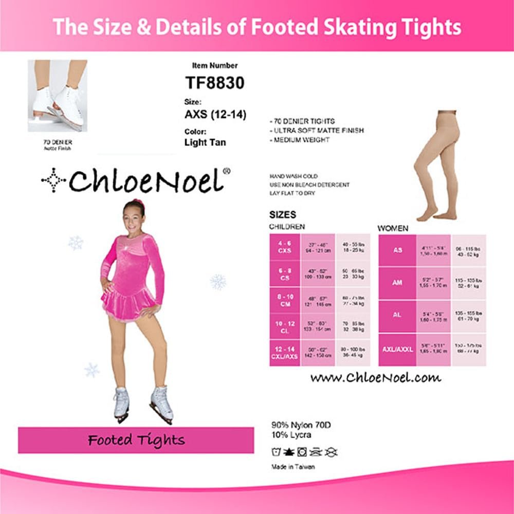 ChloeNoel Figure Skating Footed Tights TF8830