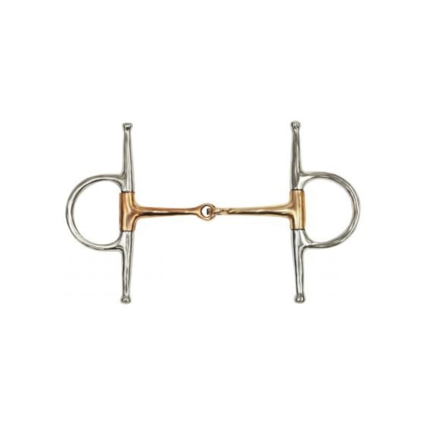 Showman Stainless Steel Full Cheek Snaffle Bit w/ 5" Copper Broken Mouth