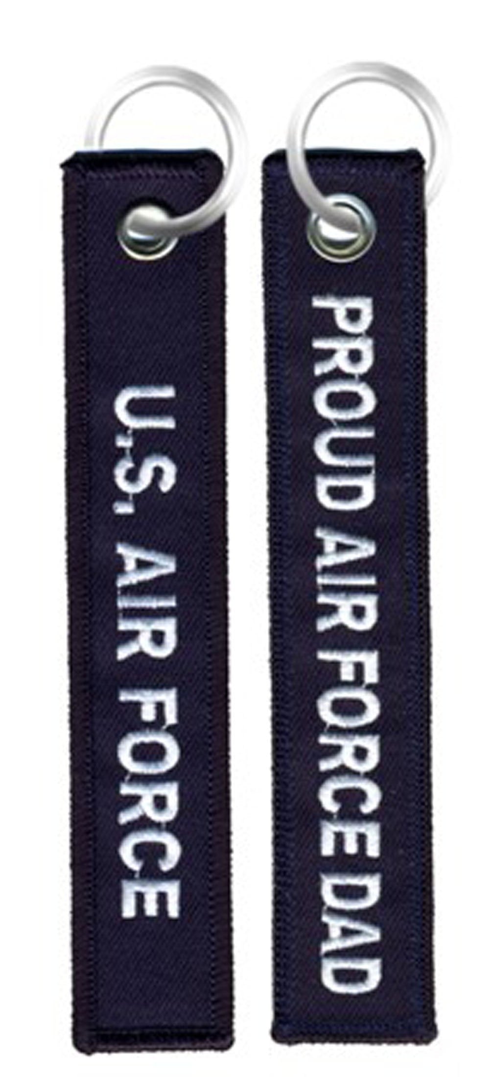 Eagle Crest Proud Air Force DAD Blue Embroidered Key Chain