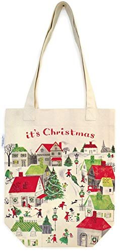 Cavallini Papers & Co. Christmas Village Tote Bag, Multi