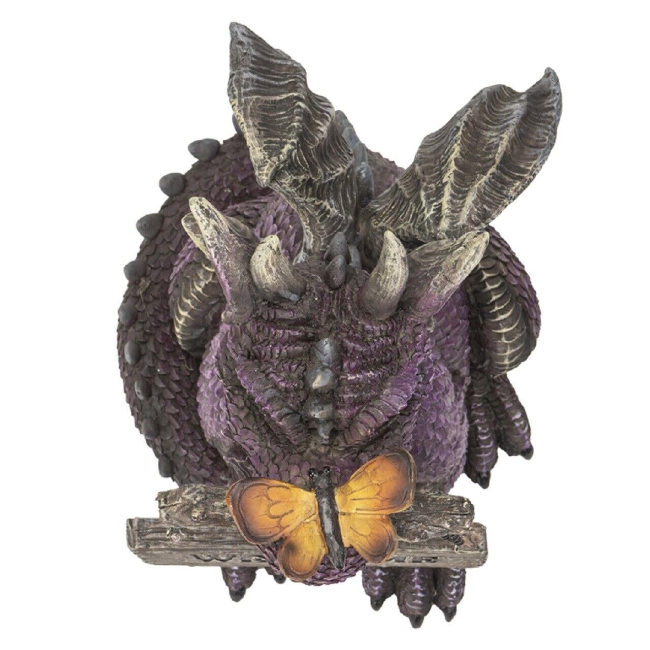 Pacific Trading Purple Dragon with Welcome Sign Figurine 9.8 Inch