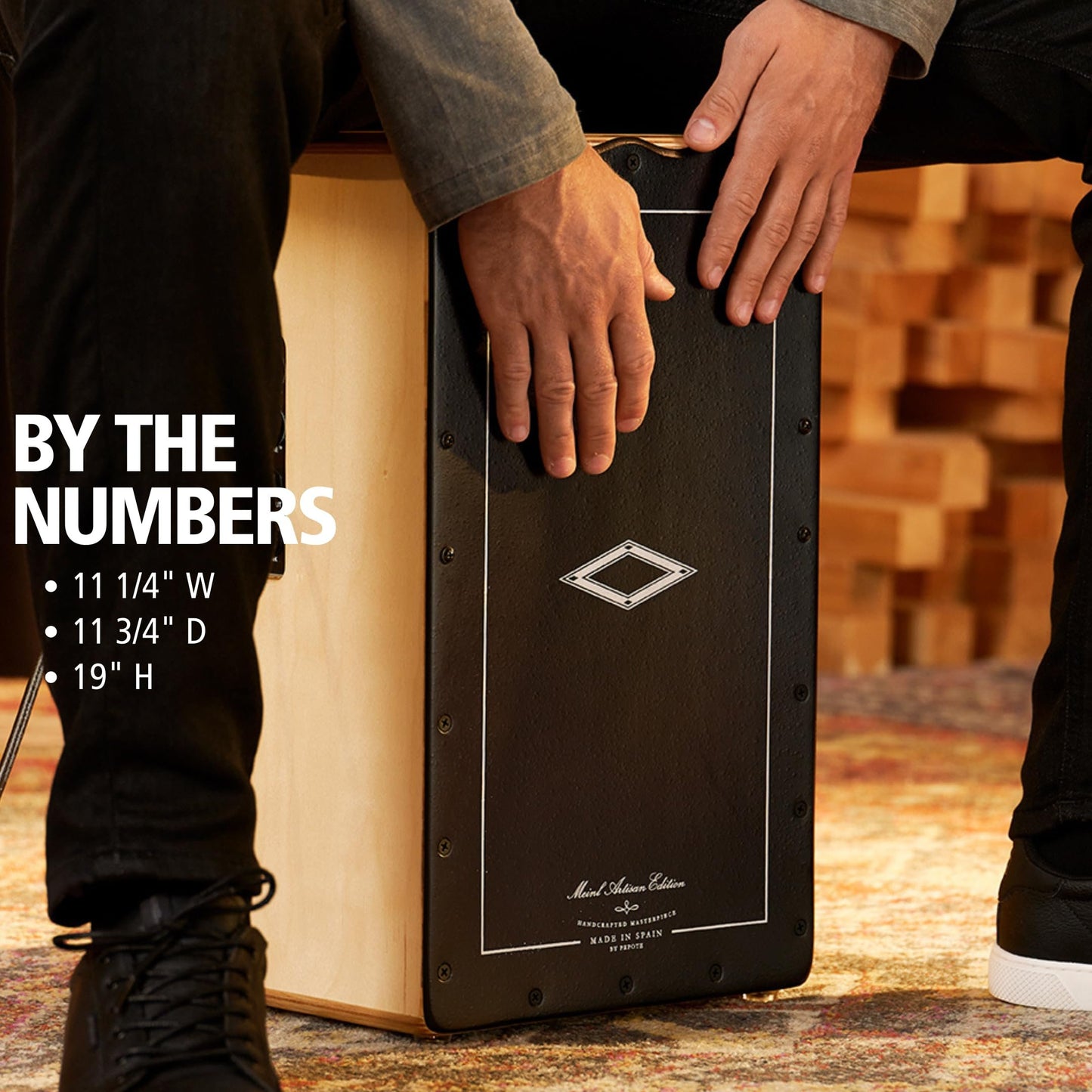 Meinl Artisan String Cajon with Dark Red Burst Frontplate / Baltic Birch Body - MADE IN SPAIN - Soleá Line, 2-YEAR WARRANTY