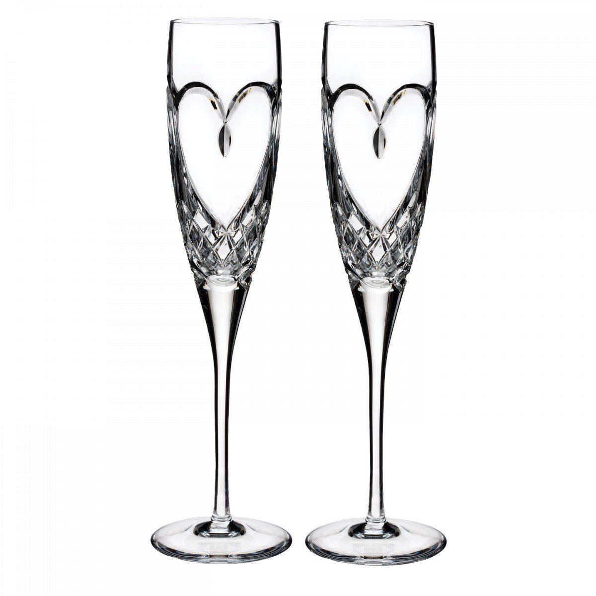 Waterford Love True Love Crystal Flute Pair