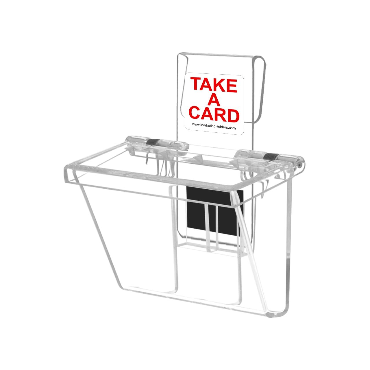 2 Pack Vehicle Business Card Holder with Lid and Window Hook Holds 3.5" x 2" Cards or Other Small Printed Materials with Take a Card Sticker On the Go Advertising for Contractors by Marketing Holders