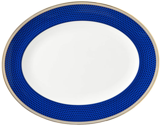 Wedgwood Hibiscus Oval Serving Platter, 13.75", Blue