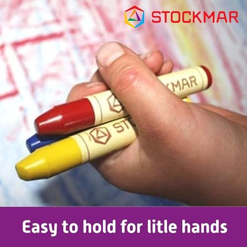 Stockmar 32000 Pure Beeswax Wax Crayons 16 Bright Colours with Scraper, Packed in Handy Tin Case, Ideal for Painting for Kids