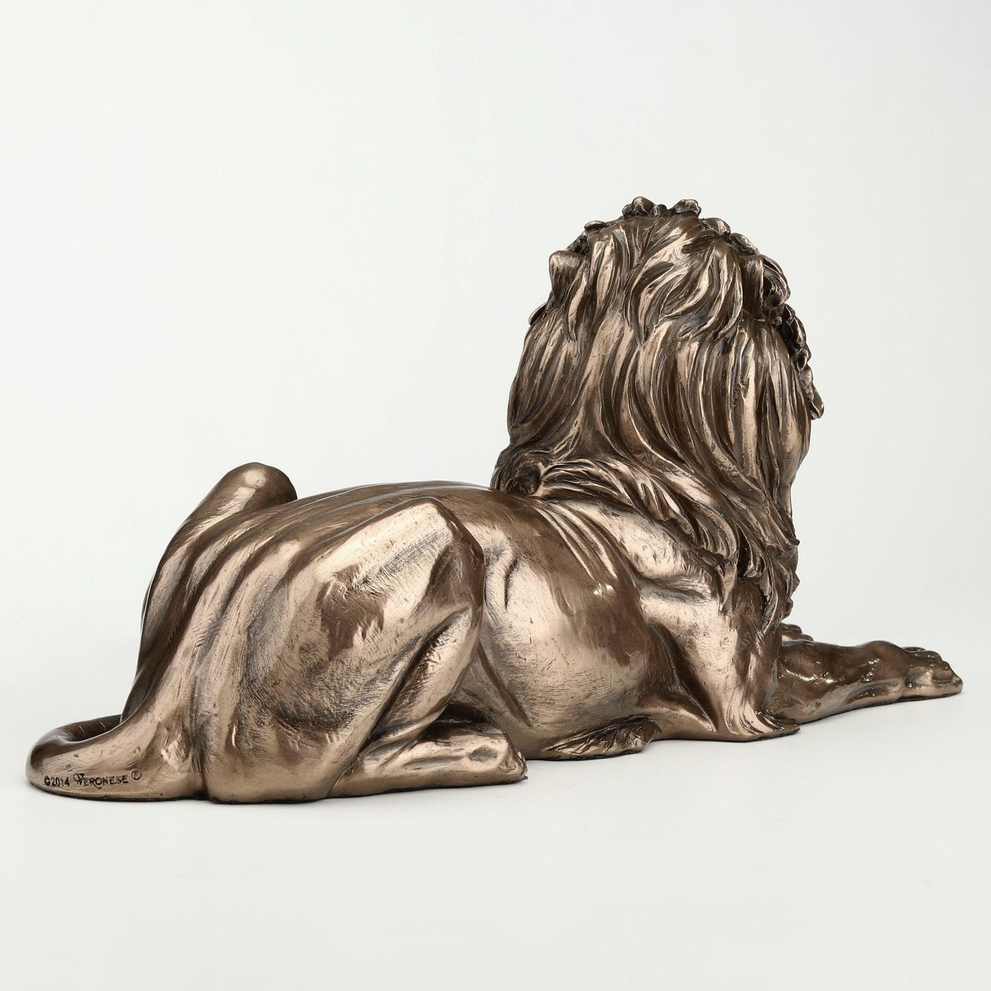 Veronese Design 8 7/8 Inch Lying Lion Cold Cast Resin Bronze Finish Animal Decoration Statue