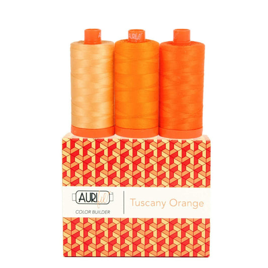 Aurifil Thread CB TuscanyOrang, Assorted Oranges, 3pc